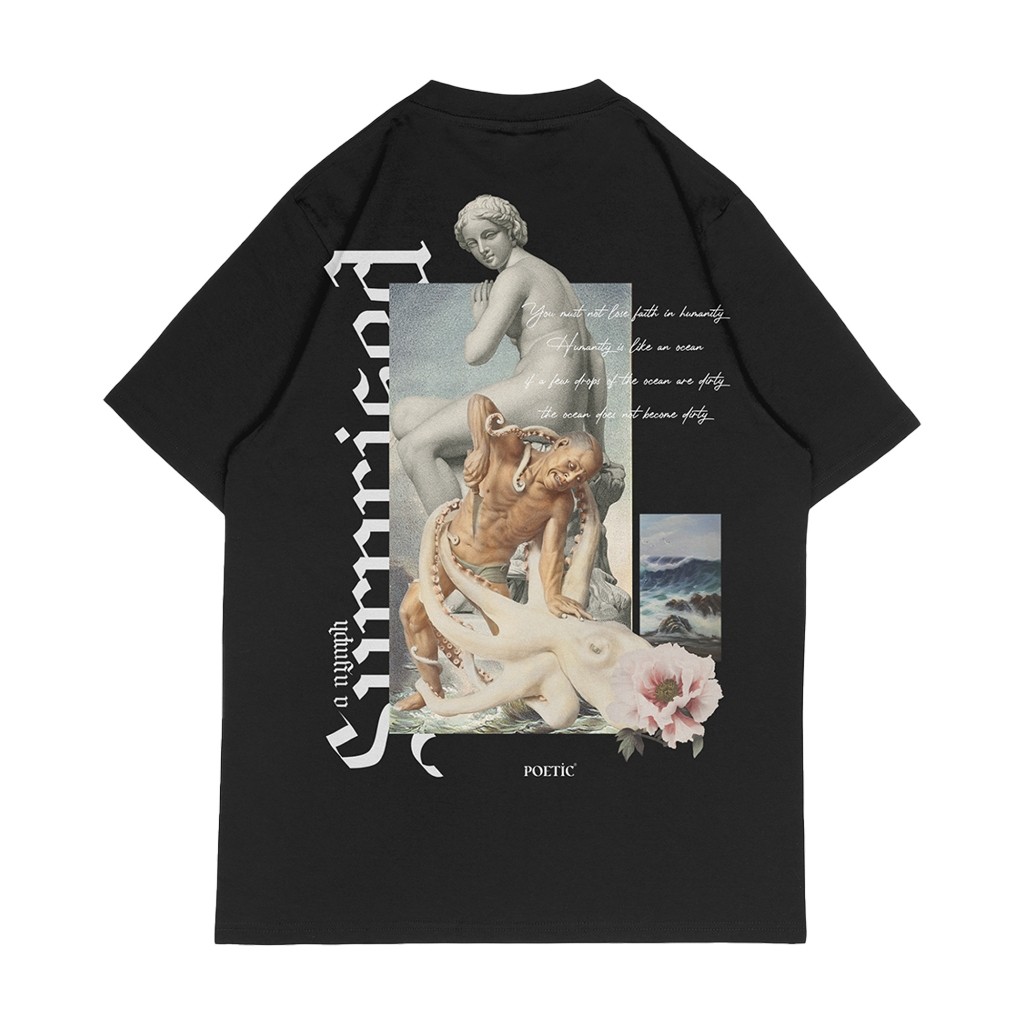 Poeticluzien Black T-Shirt Surprised