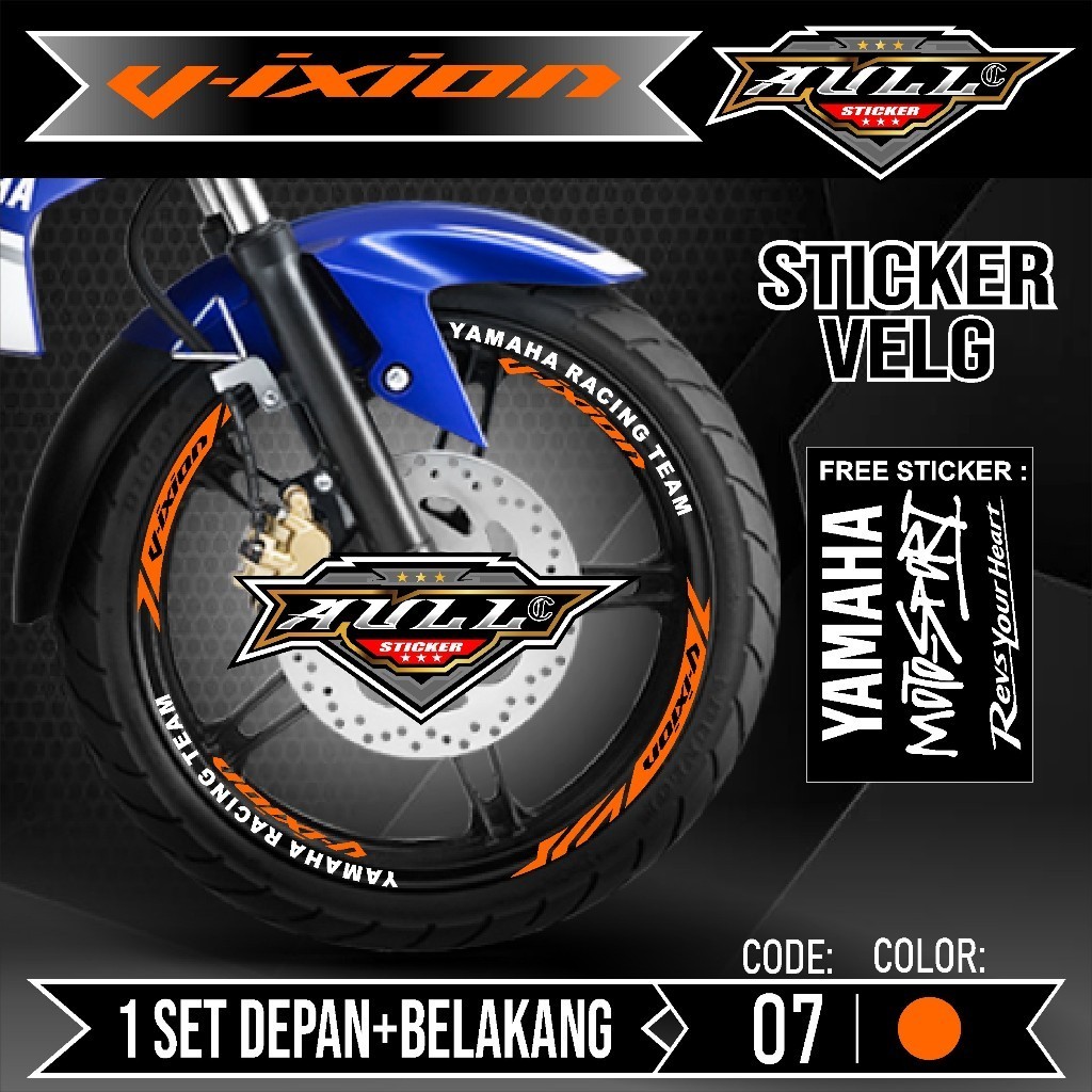 Sticker Velg Vixion Cutting Velg VIXION Motor Yamaha Old New List Stiker Cutting Velk Ban Variasi Se