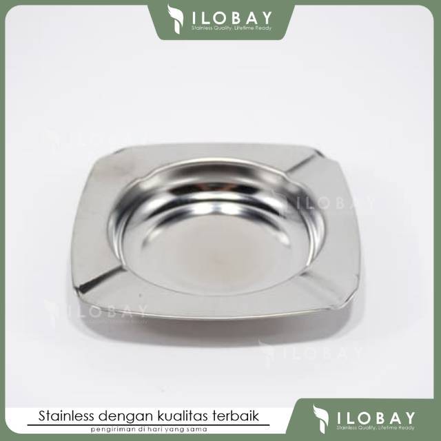 Asbak stainless segi / asbak rokok / asbak stainless /asbak  kotak stainless [ ILOBAY ]