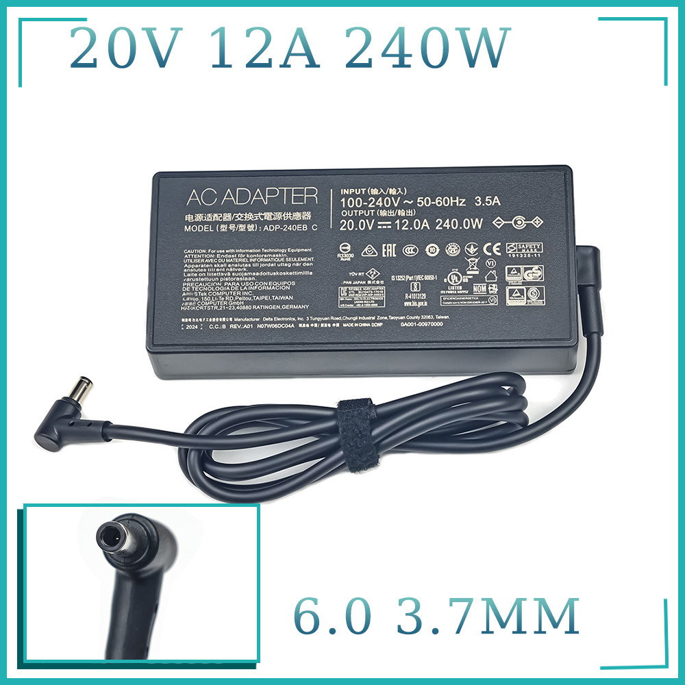 20V 12A 240W 6.0*3.7MM arger ADP-240EB B Laptop adapter For ASUS ROG Strix Scar 15 GX550LXS RTX2080 