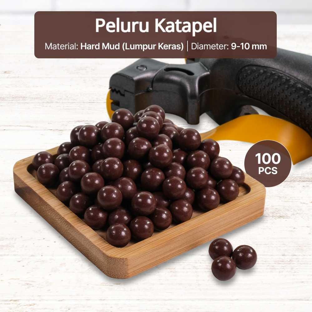 Yernea Gotri Ketapel Keramik Hard Mud Balls 9-10mm 100 PCS - PBP5