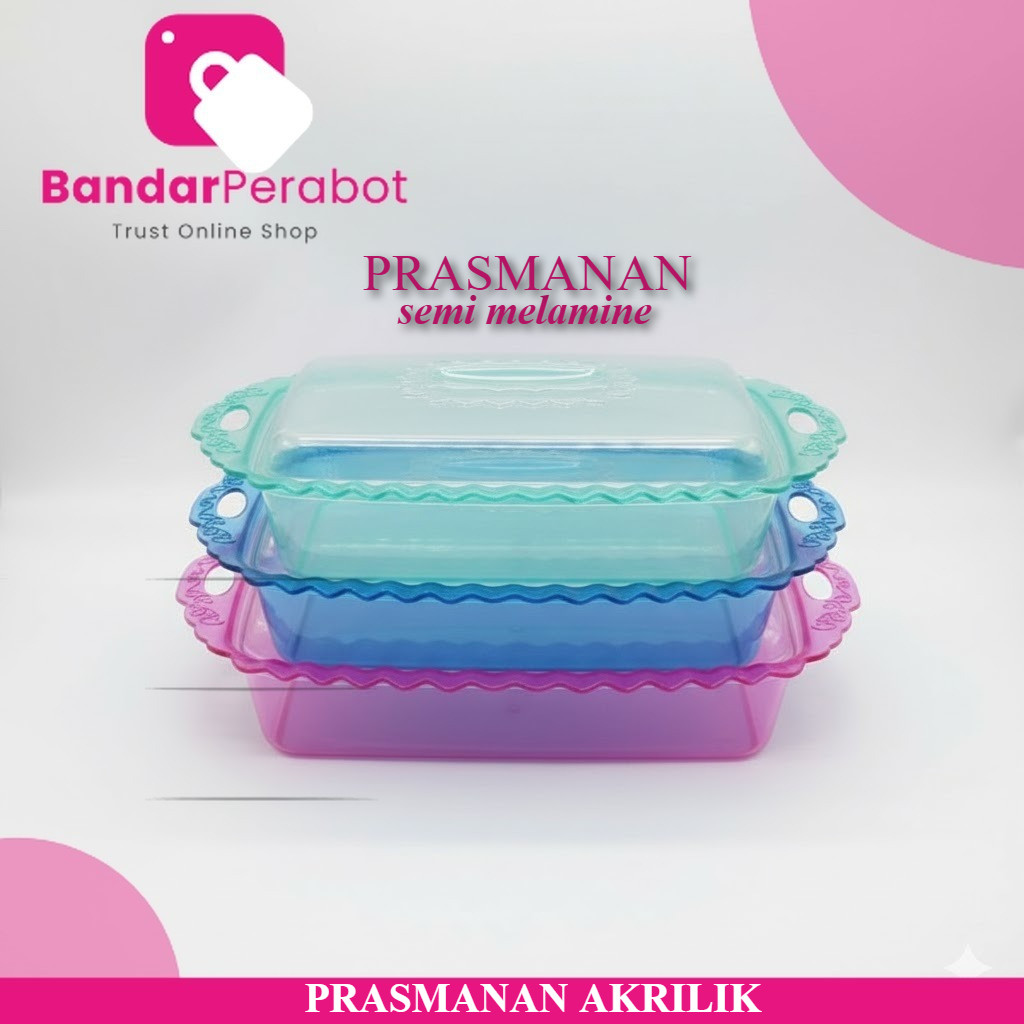 Semi Melamin Prasmanan Segi Tutup Mika Akrilik Ukuran Besar