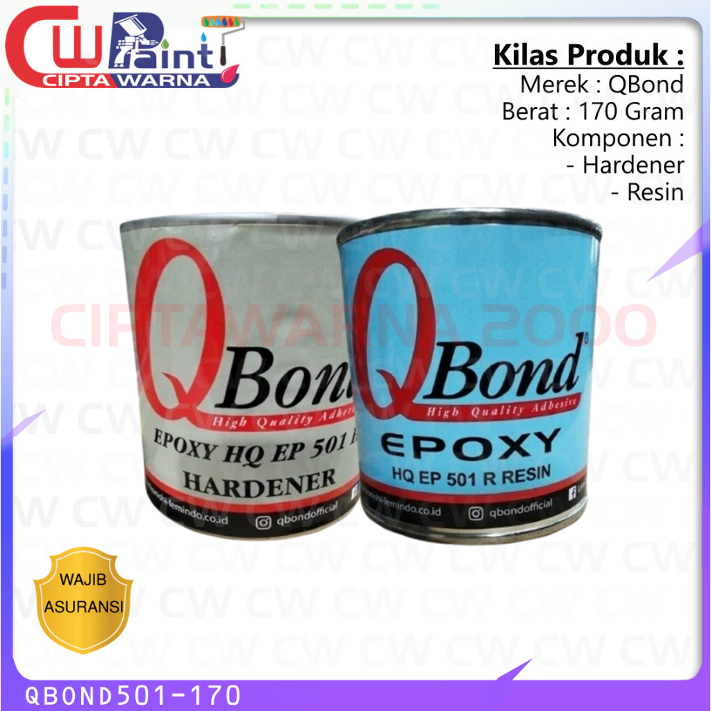 LEM EPOXY 170 GRAM QBOND 2 KOMPONEN  RESIN DAN HARDENER - C1 CWS