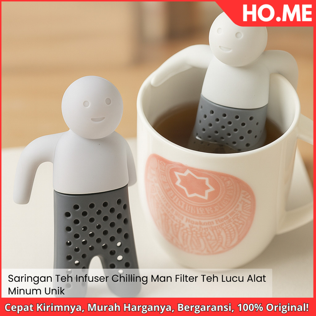 [HO.ME] Saringan Teh Infuser Chilling Man - Filter Teh Lucu - Alat Minum Unik