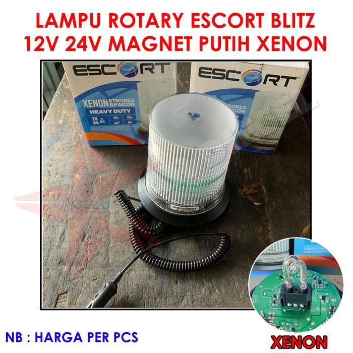 LAMPU ROTARY ESCORT BLITZ 12V 24V XENON ROTARY ESCORT PUTIH