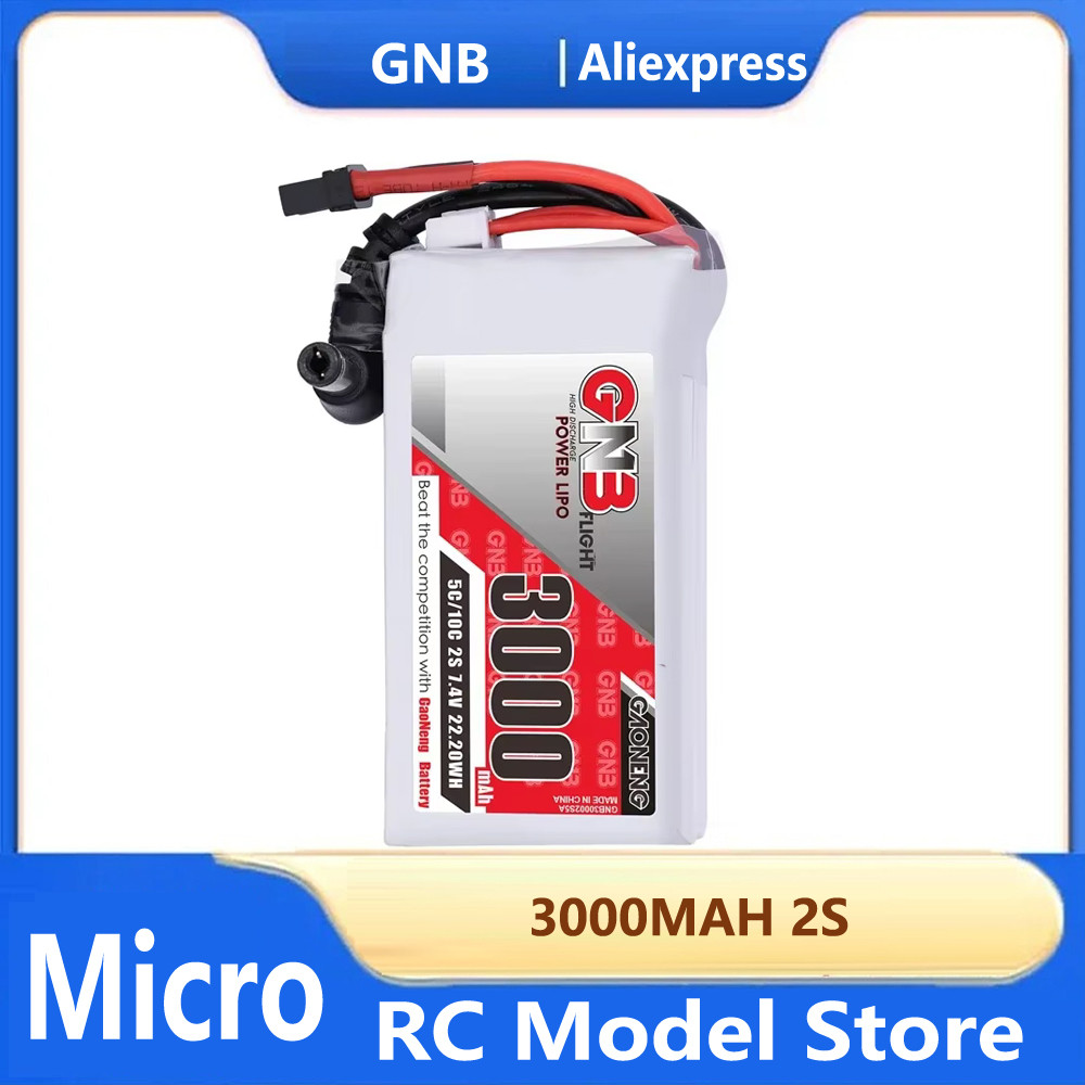 Gaoneng GNB 3000MAH 2S 5C 7.4V Lipo Battery Power Incator for Fatshark Glasses Dominator Skyzone Aom
