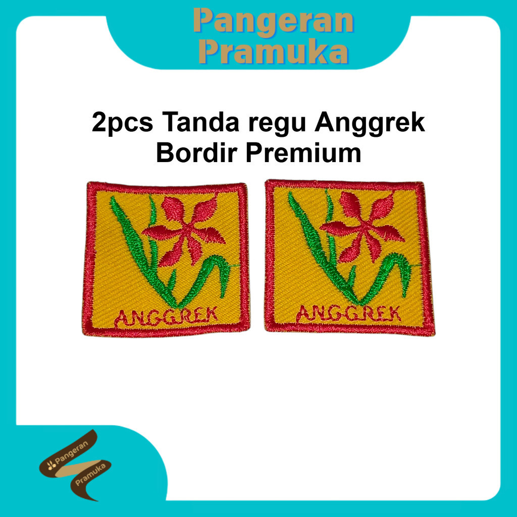 (2pcs) Bet Tanda Regu Anggrek Bordir Premium diameter 4cm Pramuka Putri