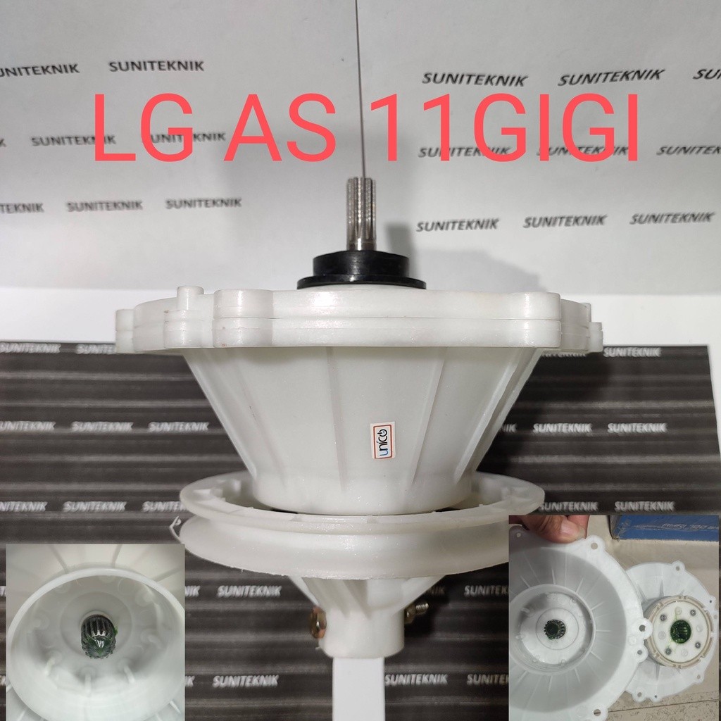 GEARBOX MESIN CUCI LG 2TABUNG AS BESI - GIRBOK - GERBOK - GEARBOK LG AS 11 GIGI AS DALAM BESI