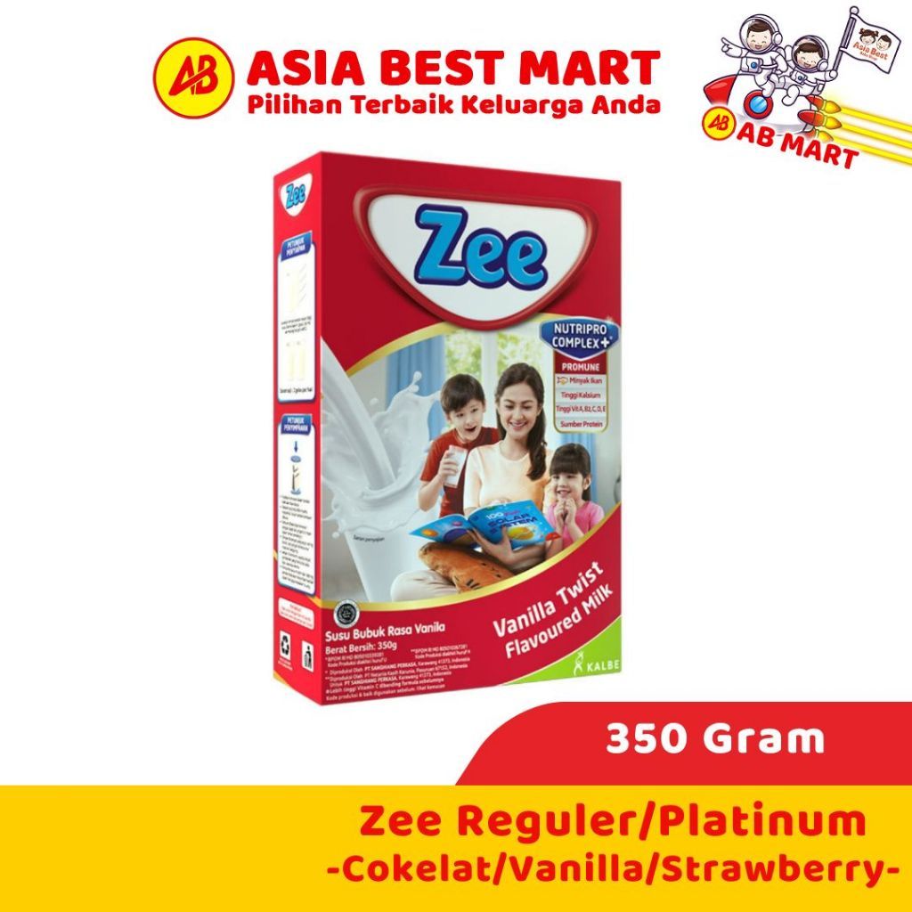 Zee Regular Platinum Vanilla Chocolate Strawberry 350 Gr Susu Bubuk Anak Berkalsium - ASIA BEST