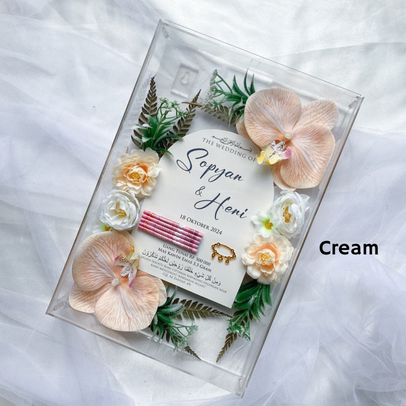 Free Packing Kayu / Mahar Akrilik /Mahar Murah/Mahar Nikah/Mahar Pernikahan/ Mahar Transparan