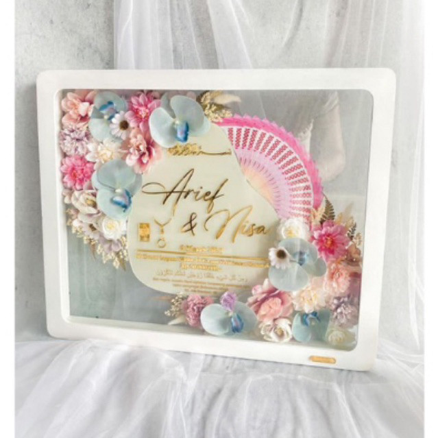 MAHAR AKRILIK FRAME PUTIH DOUBLE GLASS MAHAR AKRILIK MURAH MAHAR VIRAL MAHAR KEKINIAN