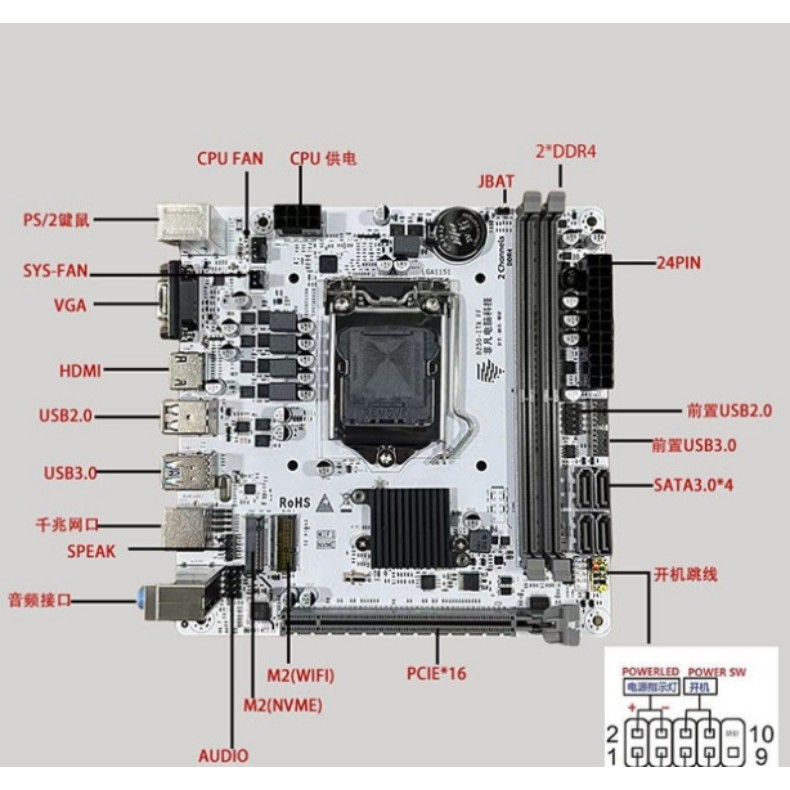 New desktop computer ITX mini motherboard with M2 motherboard B75 B85 B250 B450 H310 H510 H610