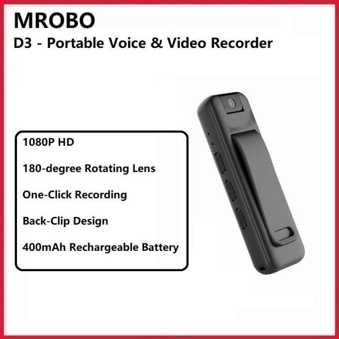 MROBO D3 16GB - Portable Voice Video Recorder - Rotating Camera Lens