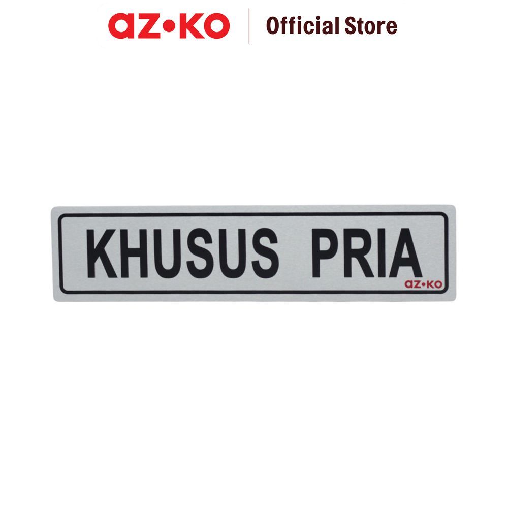 AZKO 4.5x19.5 cm Stiker Anodized Sign Khusus Pria Sticker Penanda Label Pintu Emblem Dekoratif Signa