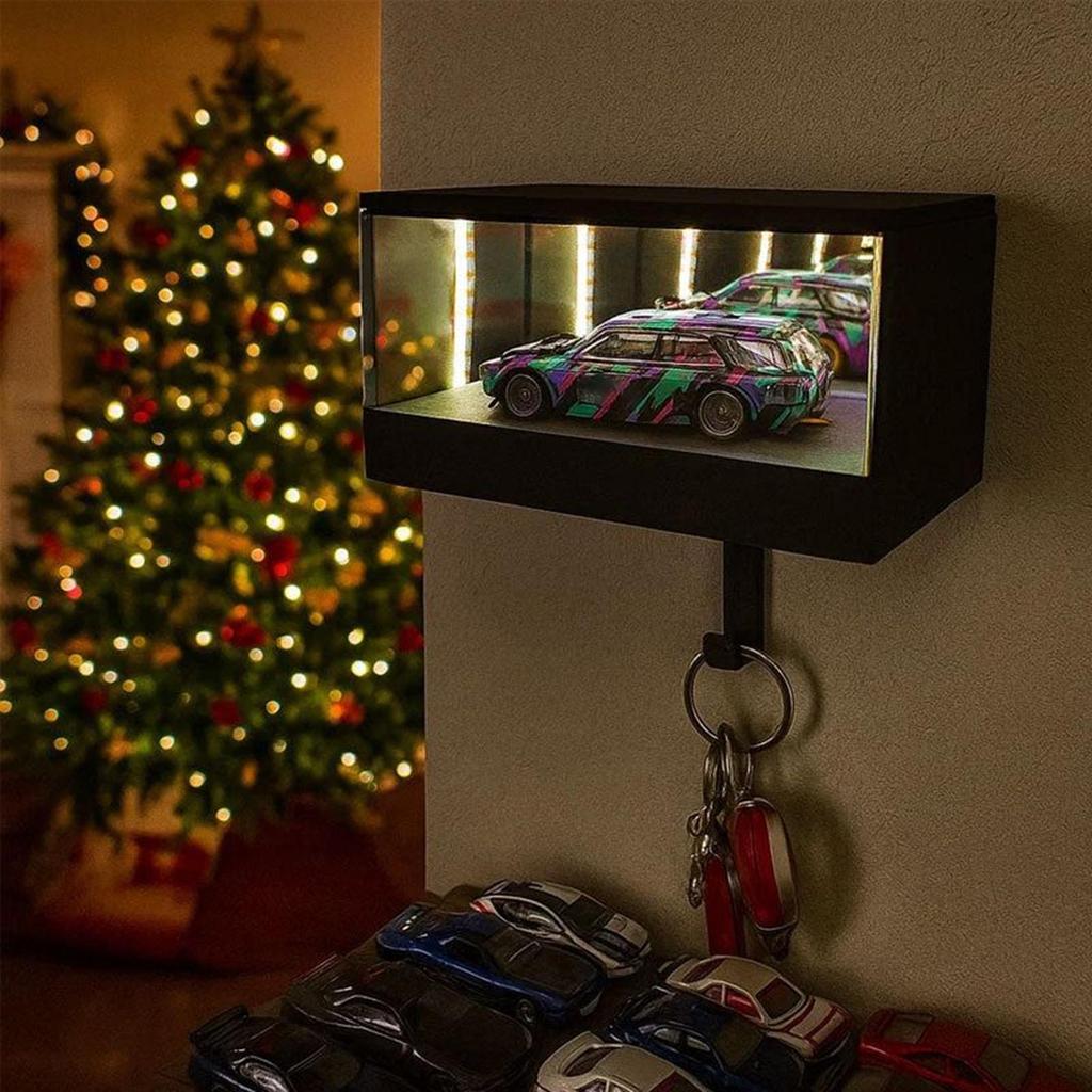 Car Garage Key Holder Key Organizer with LED Light Car Key Hanger for Door Apartment Home Office Ent
