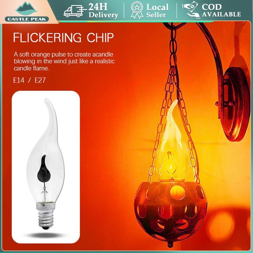 Lampu LED Dekorasi Api Berkedip Bohlam E27 3W - Lampu Hias Dekorasi Retro Cahaya Lilin Bergerak Unik