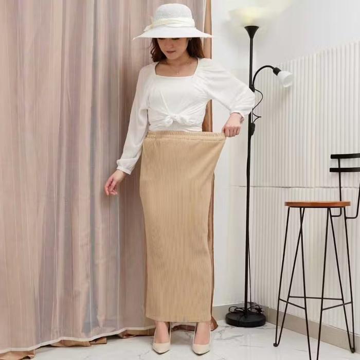 New Collection Rok Span / Rok Span Lidi / Rok Plisket Span Panjang / Bawahan Rok Fit to XXL / Rok Mu