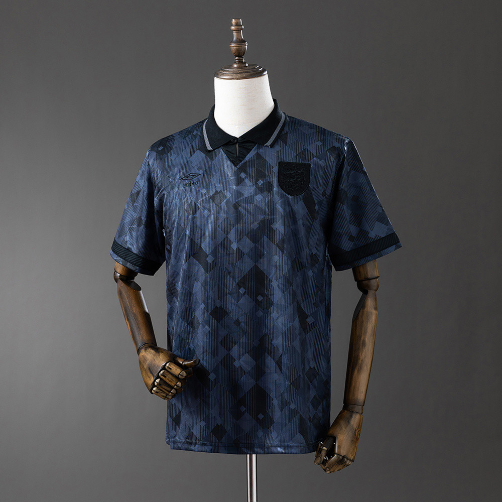 Jersey Retro England 1990 black away T shirt pria