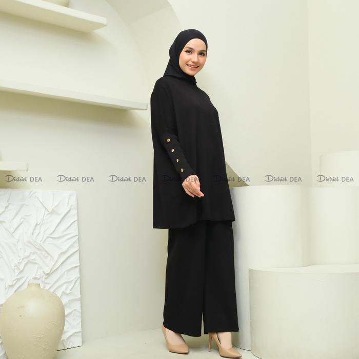 DISTRICT DEA - Moli Batwing Set - set rajut lengan panjang model batwing - celana rajut polos - raju