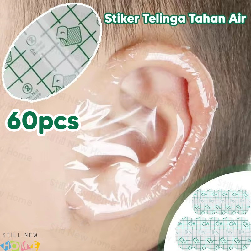 60pcs Stiker Telinga Tahan Air Untuk Untuk Baby Dewasa/penutup Telinga Untuk Mandi/mencuci Rambut/ar