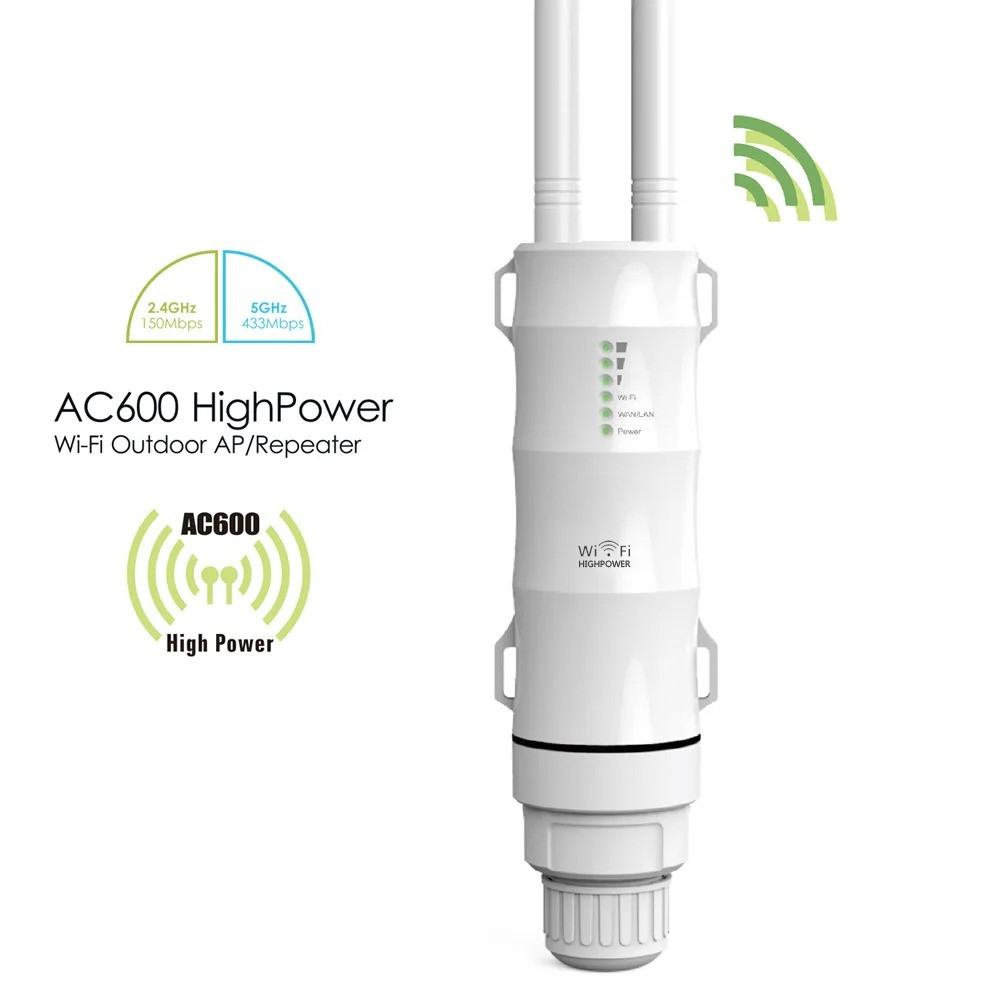 AC600 Outdoor Wifi Route Dual d 245Ghz Waterproof High Power Wireless AP Repeater Wifi Extender Boos