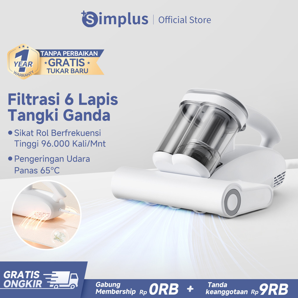Simplus Sinar UV & Vacuum Vakum Tungau Vacuum Cleaner Anti Tungau 350W Filter HEPA F9 Pengharum Arom