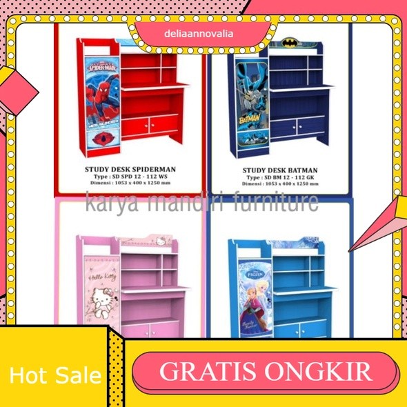 Meja Belajar Anak Rak Buku Karakter SD-12-112