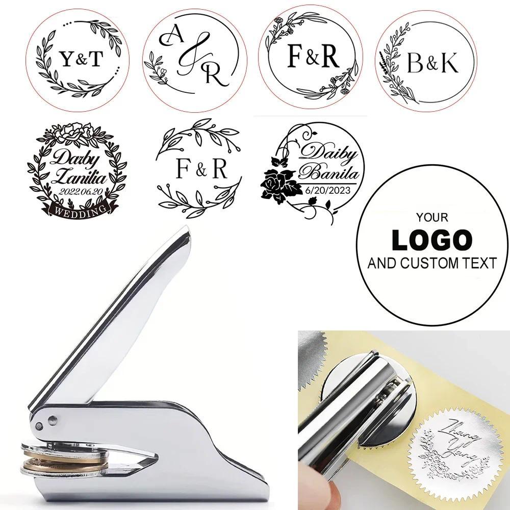 Custom Initials Embosser stamp,Book Embosser Personalized Wedding Embossing Stamp, Address Stamp, Fo