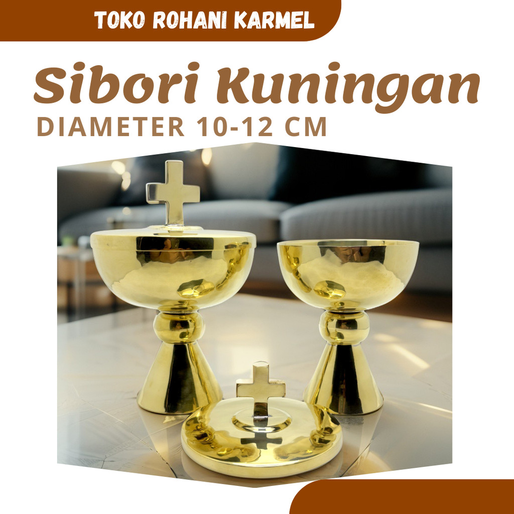 SIBORI MANGKUK DIAMETER 10-12 CM (KUNINGAN) / TEMPAT HOSTI / SIBORI PERJAMUAN / PIALA PERJAMUAN