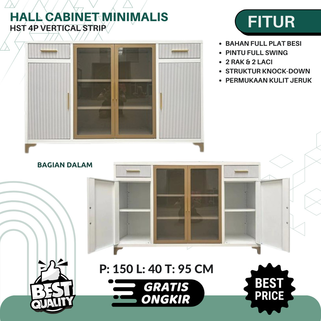 Rak Serbaguna Avery - HST 4P Vertical Stripe, Rak TV Besi, Rak Besi Avery