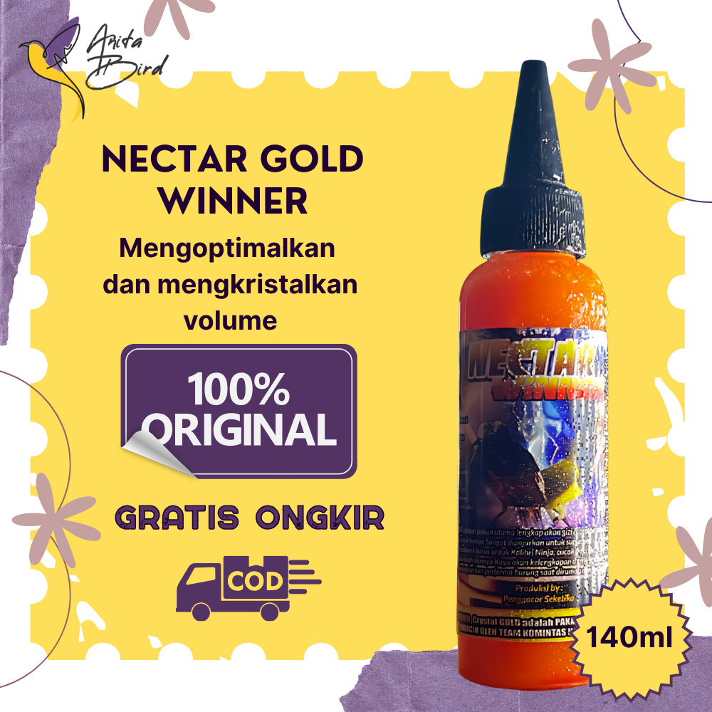 Nektar Gold Winner 140ml Pakan Kolibri Pleci Sogon Premium Nektar Burung Kecil Cepat Gacor