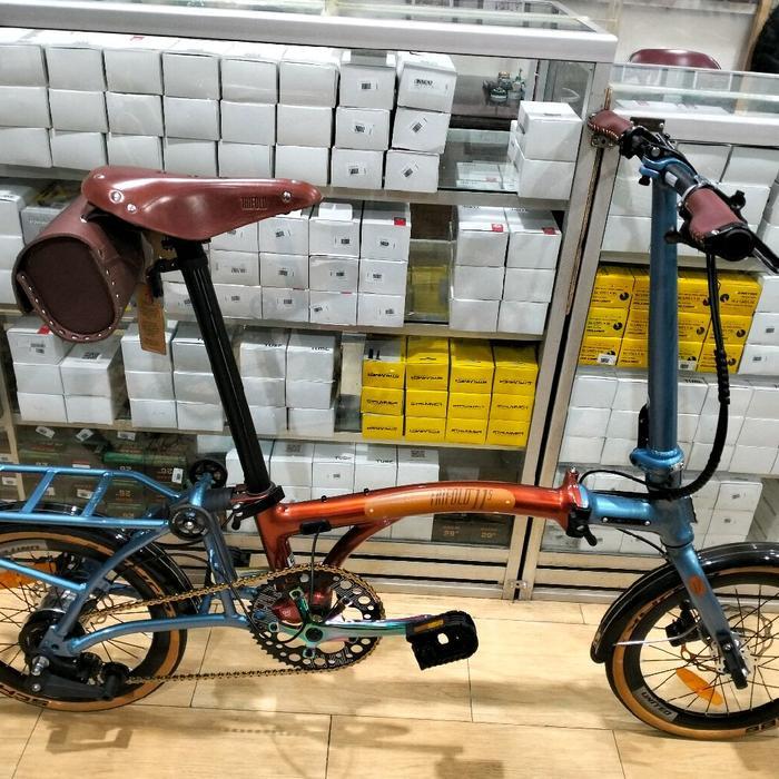 Sepeda Lipat United Folding Bike Trifold 11 LE 16 Inch - Gold
