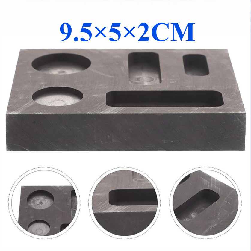 Graphite Ingot Mould 5 In 1 Cetakan Ingot Grafit High Density Emas Silver Aluminium Kaca Bulat Koin