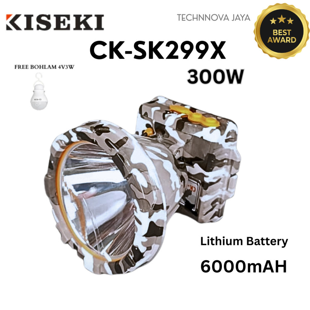 TERMURAH KISEKI SENTER KEPALA CK-SK299X 300W (LORENG KING) / SENTER KEPALA SUPER TERANG