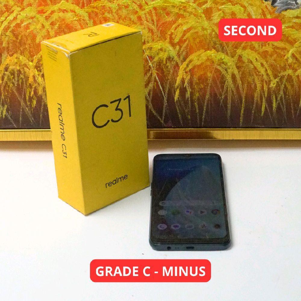 REALME C31 4/64 GB GRADE C - MINUS HP SECOND ORIGINAL SINAR MUTIARA CELL (44351)