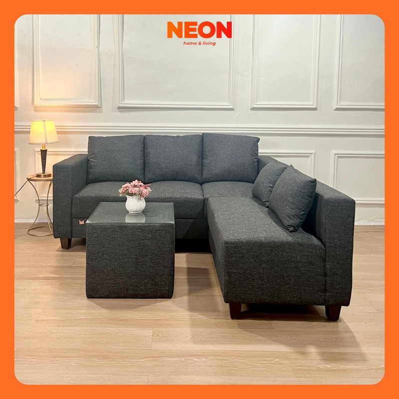 NEON Sofa Vegas | Sofa Sudut dan Meja Minimalis | Sofa L Ruang Tamu