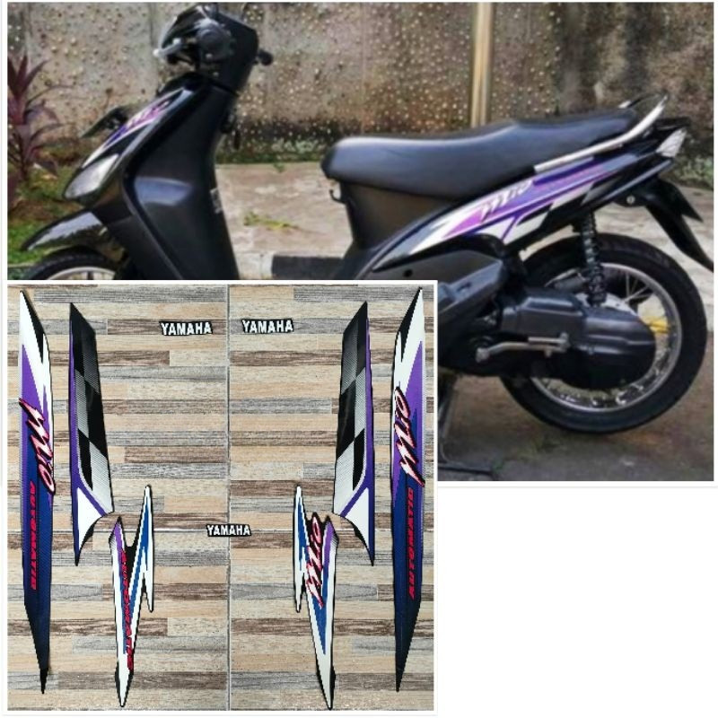 striping original Yamaha Mio sporty smile hitam biru tahun 2003 2004