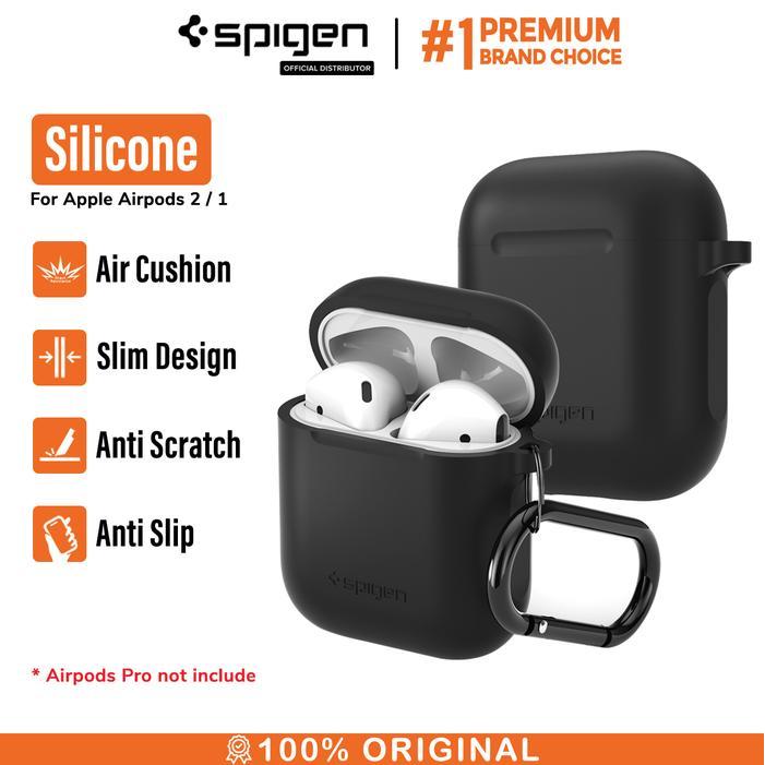 Apple Airpods Case Silicone Spigen for Apple Airpods Pouch Original Casing - Black