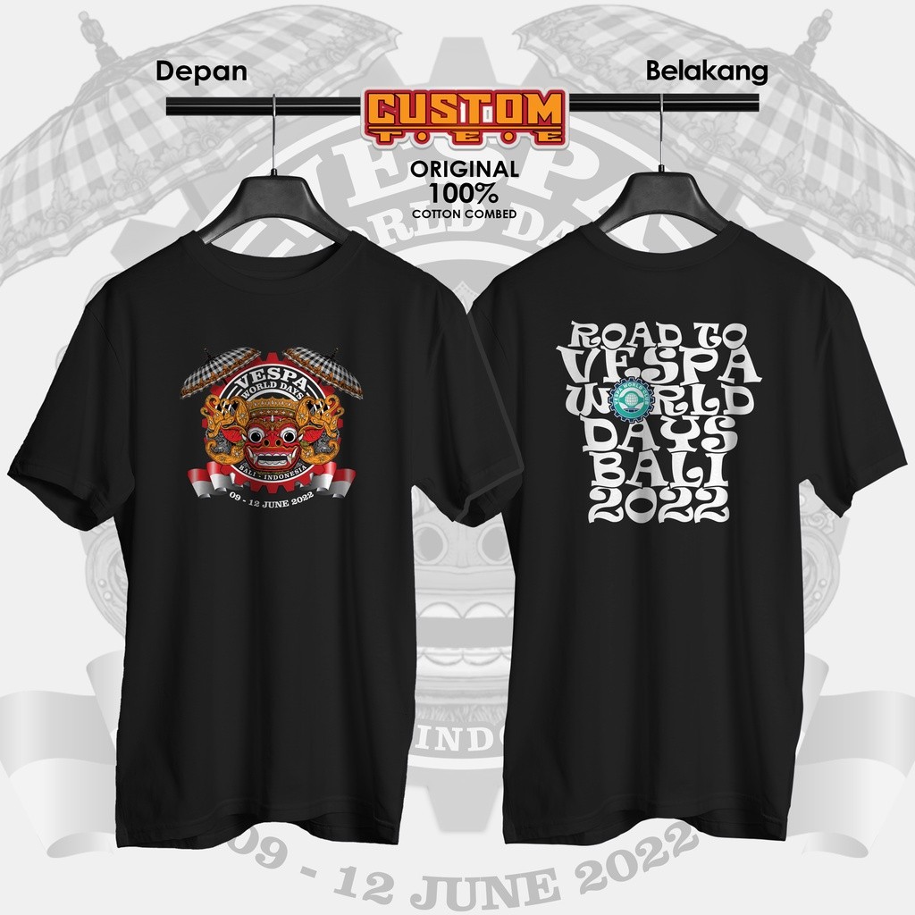 Kaos Vespa VWD 4/ Kaos Jambore Vespa/ Kaos World Days Bali 2022 /Kaos Acara vespa