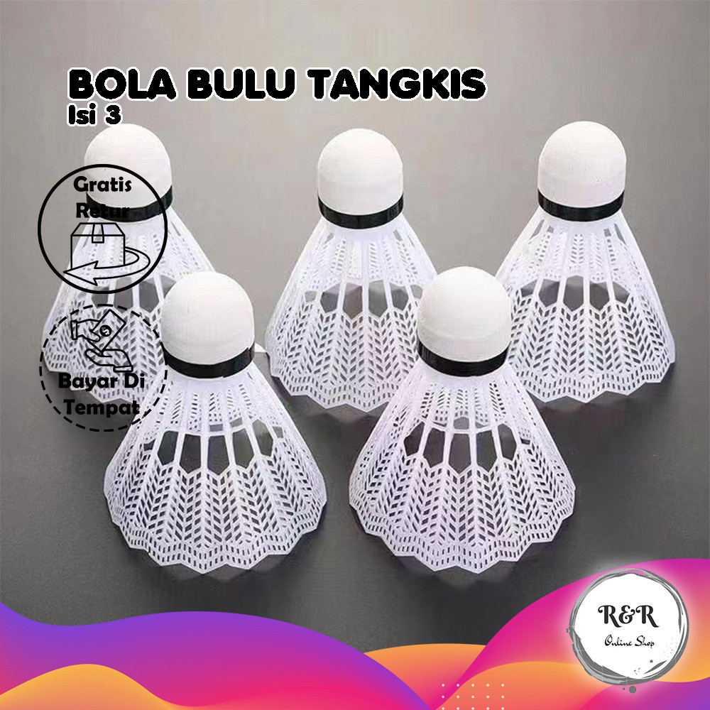 Shuttlecock Plastik Berkualitas Ringan Stabil Dan Awet Shuttlecock Durable 3PCS Kok Bulutangkis Plas