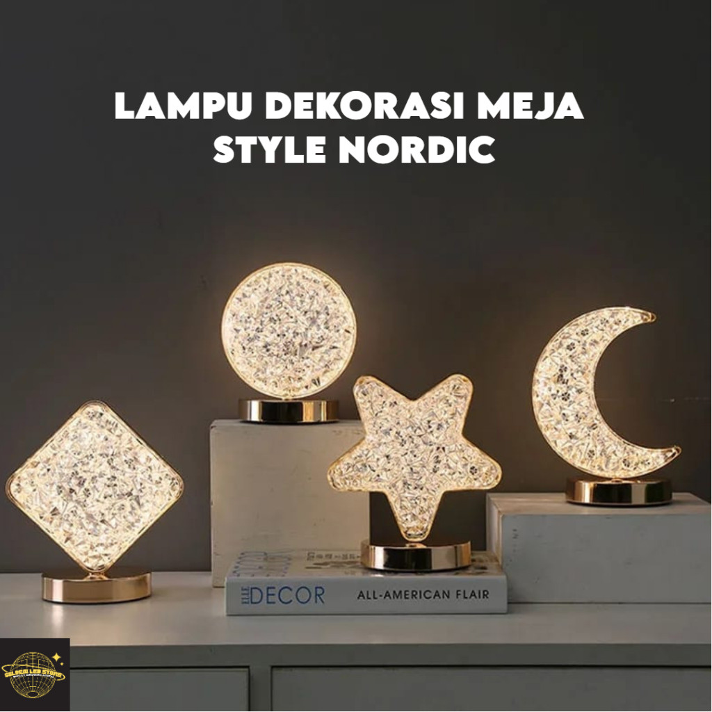 LAMPU DEKORASI MEJA STYLE NORDIC / LAMPU TIDUR MEWAH ESTETIK
