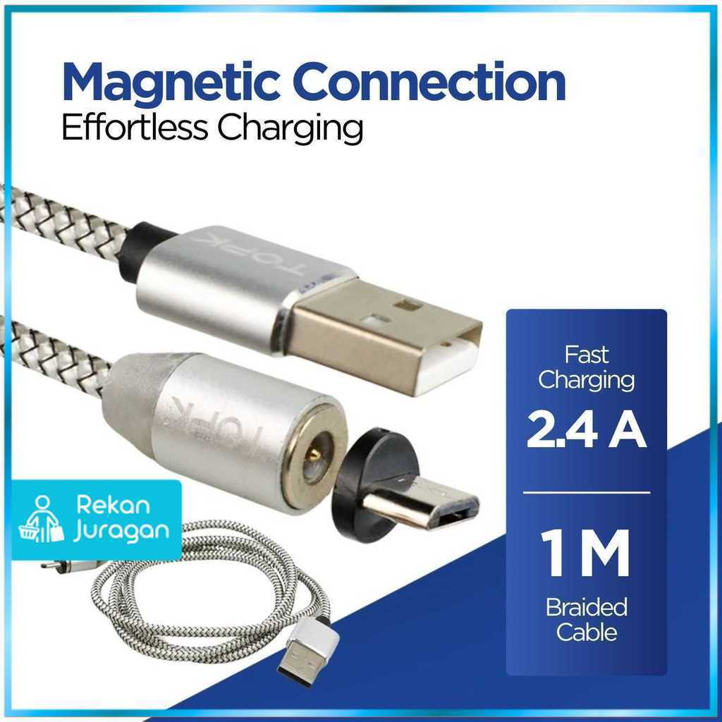 Kabel Charger Micro USB Magnetic 5V 2.4A - CS1711