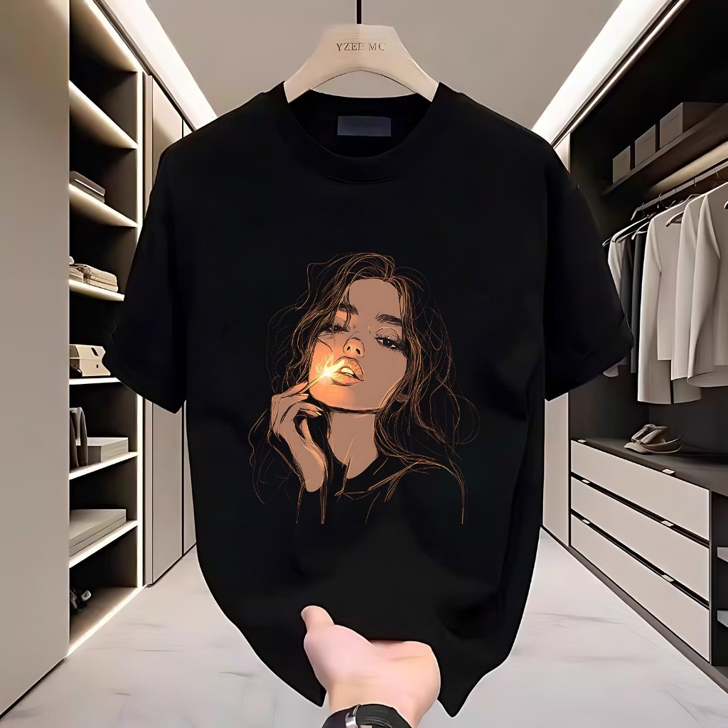 Baju Kaos Pria Wanita Kaos Distro Aesthetic Hitam Graphic Girl Style Casual Outfit Fashion Viral Tre
