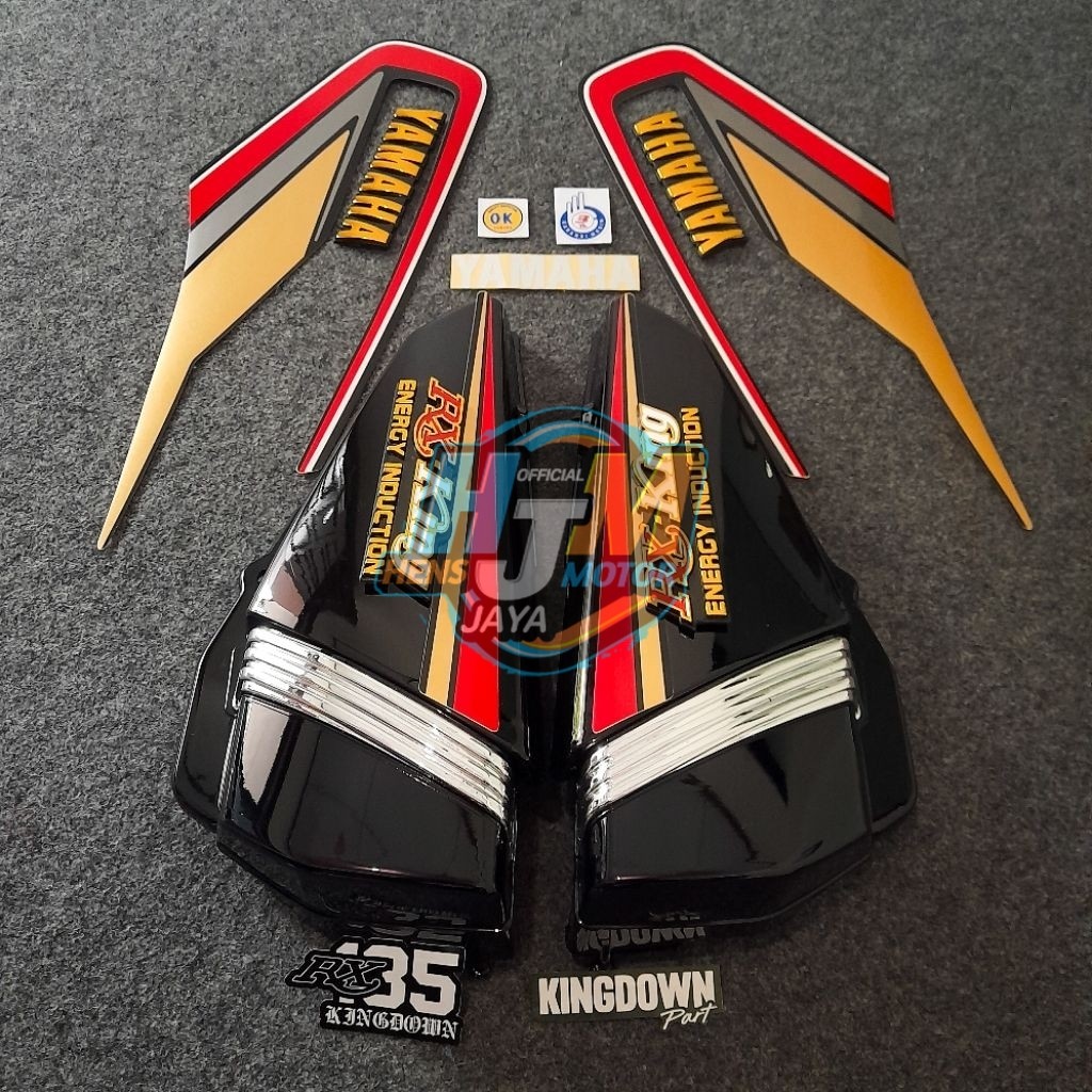 Striping Lis RX KING COBRA 1992 Merah - Set Emblem & Box Aki - Premium Quality