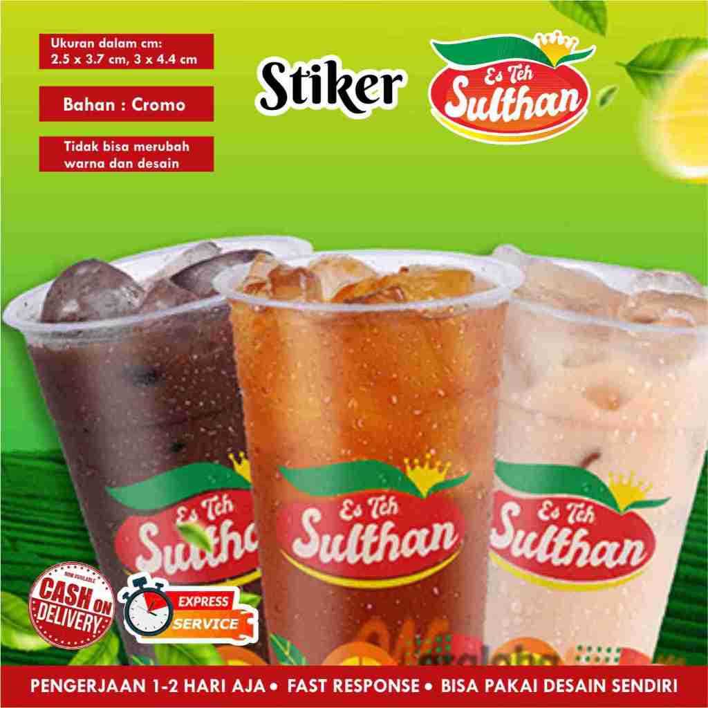 [117 pcs] Stiker ES TEH SULTHAN cromo / Stiker kemasan minuman / stiker cup / logo
