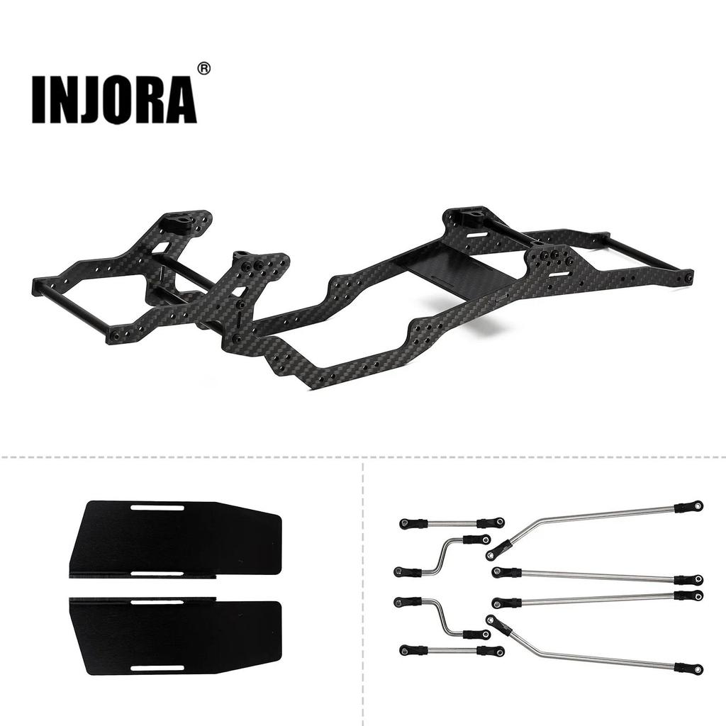 INJORA LCG Carbon Fiber assis Kit Frame Girder for 1/10 RC Crawler Axial SCX10 & SCX10 II 90046 Upgr
