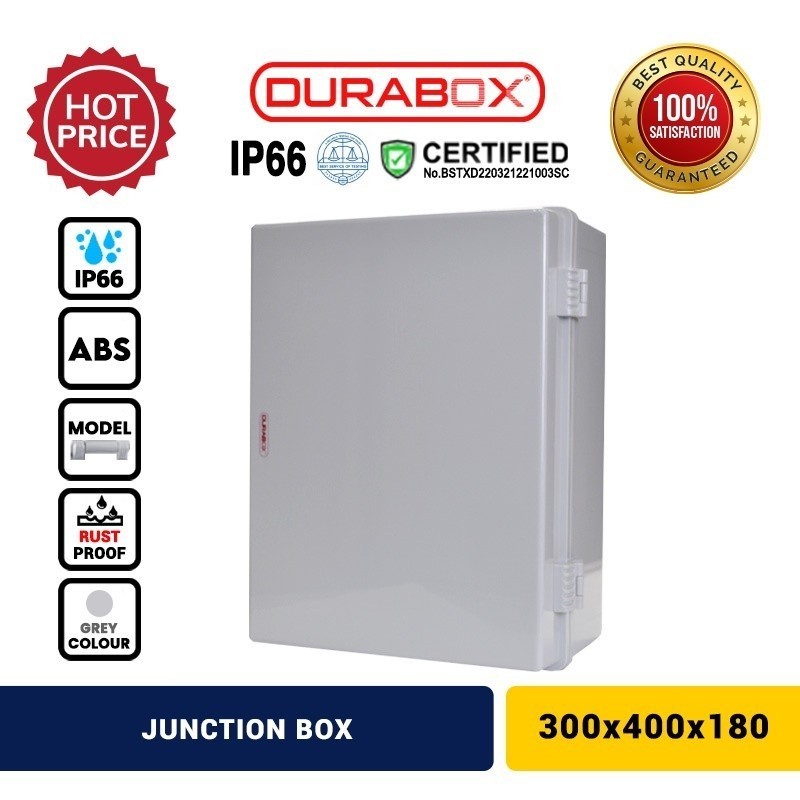 Box Panel Plastik ABS 300x400 x 180 mm LENGKAP Base Plate Durabox Junction Box 30x40 x 18 cm MURAH