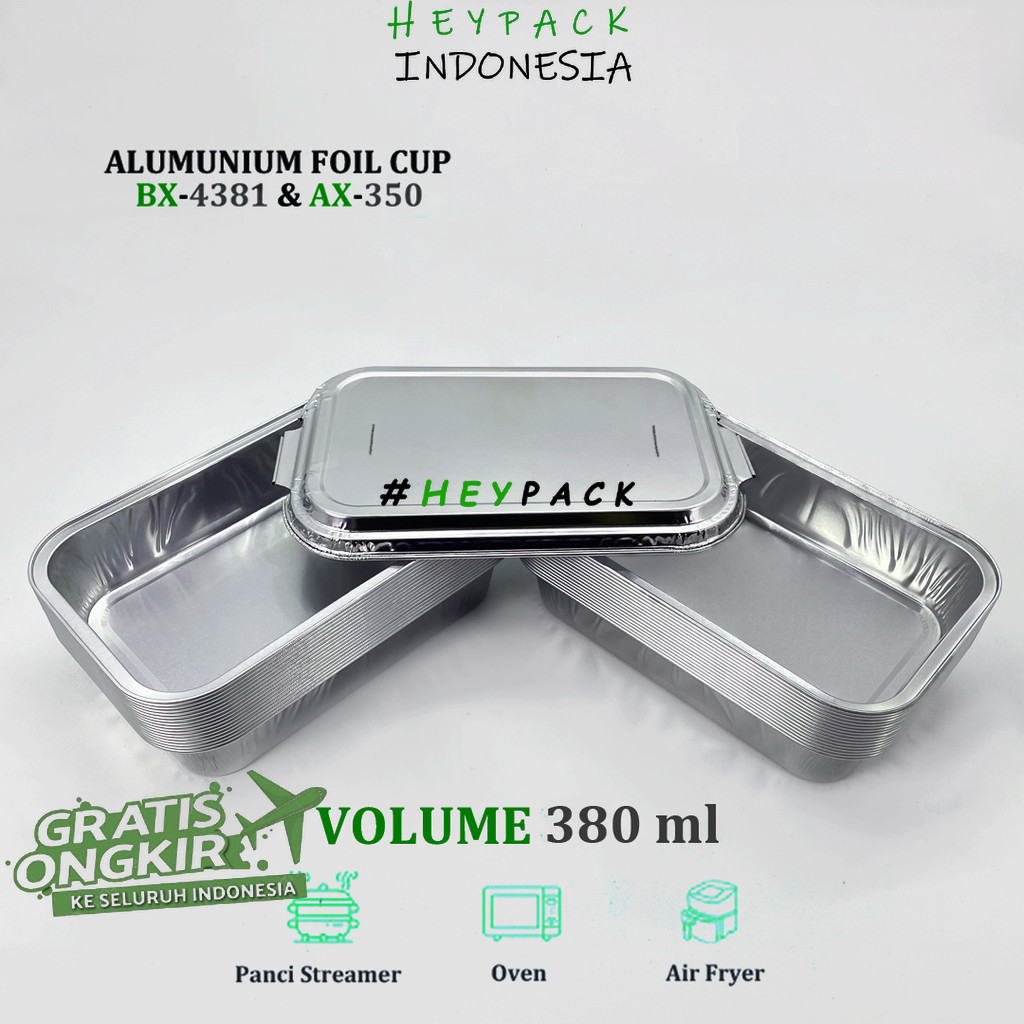 BIG PROMO Alumunium Foil Tray Cup BX4381 Macaroni Schotel Pastel Tutup Lasagna Mentai Rice