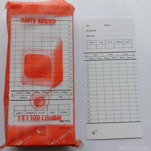 Kartu Absen APEL JERUK / Kartu Kertas Absensi / Kartu Absen Amano
