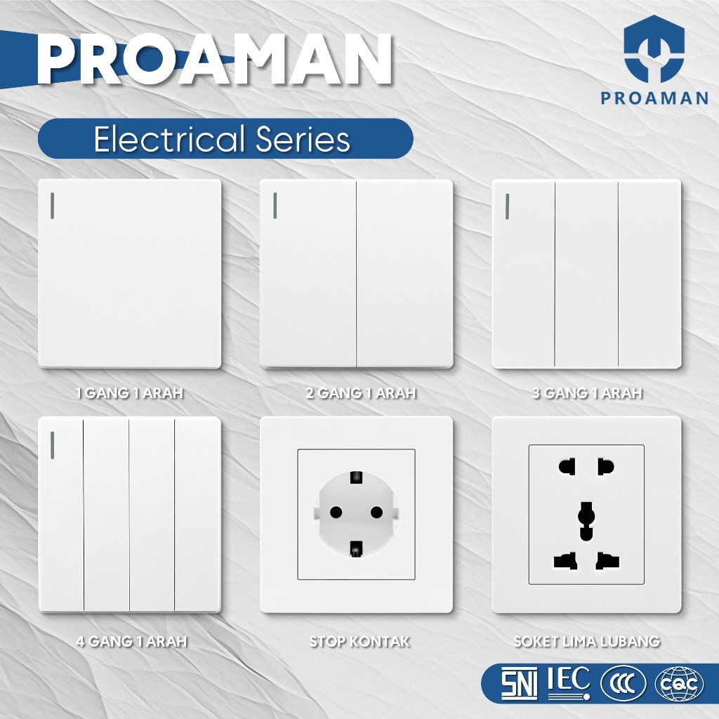 Pro-Aman stop kontak saklar Soket listrik New Model Warna Putih